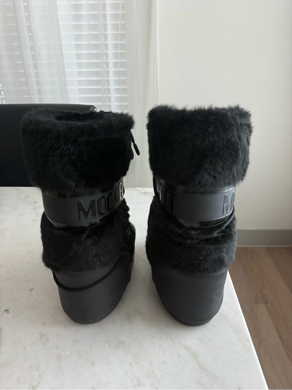 Black Icon Faux Fur Moon Boot